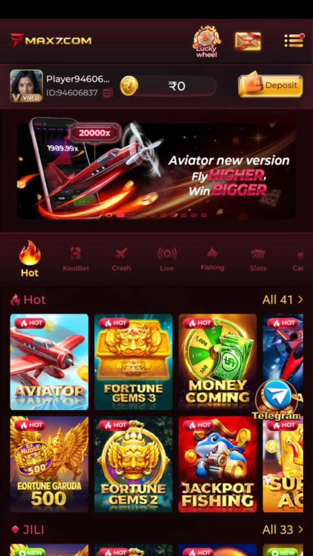 MAX7 Game app interface